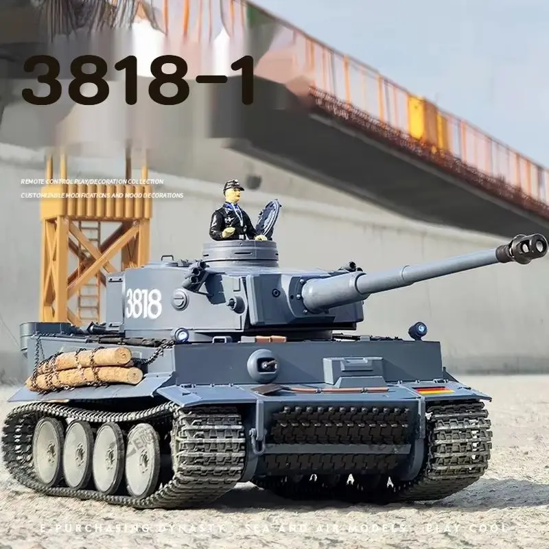 3818-1 Henglong Remote Control Tank 2.4G Multi-frequency Remote Control Super-large Metal Crawler Charged Toy Car for Boys