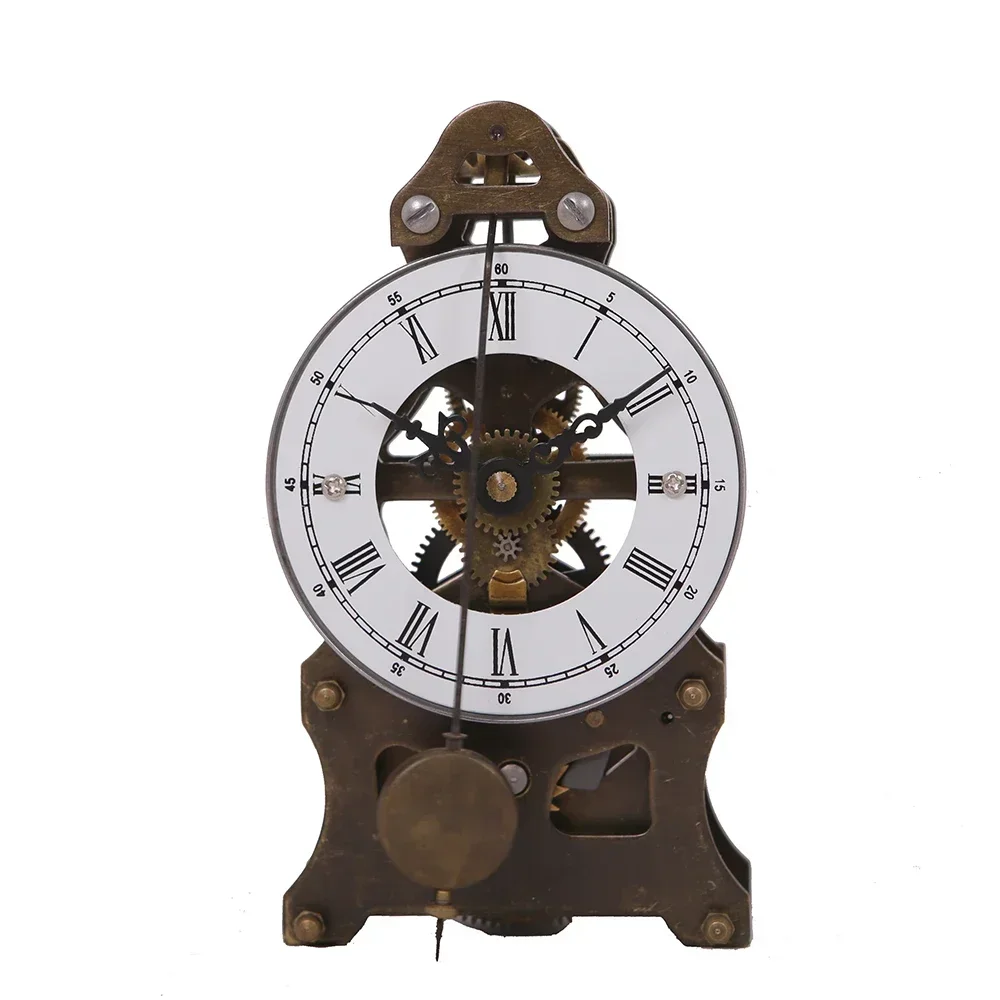 Nordic Mechanical Antique Table Clock Metal Gear Gold Fine Copper Time Telling Seat Desk Clock Manual Manipulator Gift Ideas