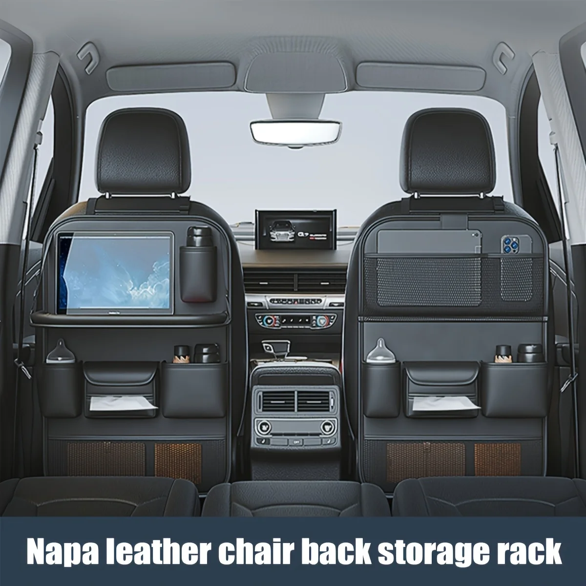 

Napa PU Leather Car Seat Back Storage Organizer Fit,Trunk Bag for SUVs & Cars, Perfect Gift for Vehicle Owners