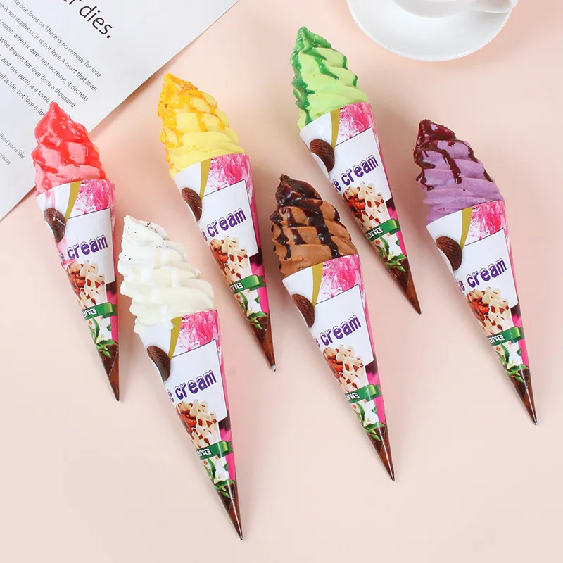 Simulatie Ijs Koelkast Stickers Model PU Ijs Nep Voedsel Kegel Cabinetry Outdoor Pose Decoratieve Ornament Prop Speelgoed