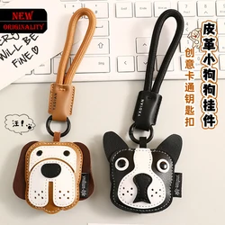 New Cute Leather Dogfighting Pendant Keychains For Women Y2k Bag Pendant Car Key Chains Jewelry Gift Decoration Accessories 2025