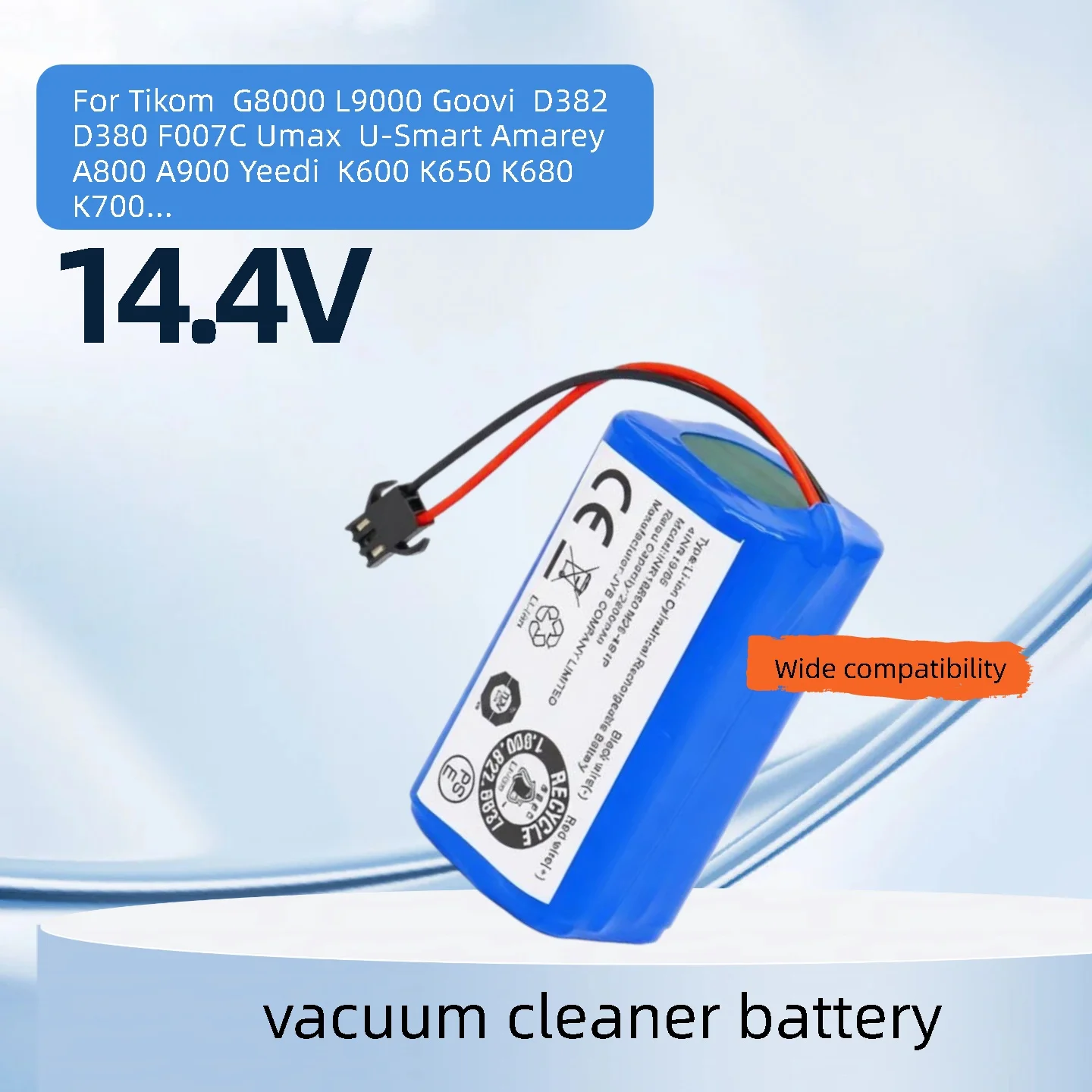 Аккумулятор 5200 мАч для Tikom G8000 L9000 Goovi D382 D380 F007C Umax U-Smart Amarey A800 A900 Yeedi K600 K650 K680 K700