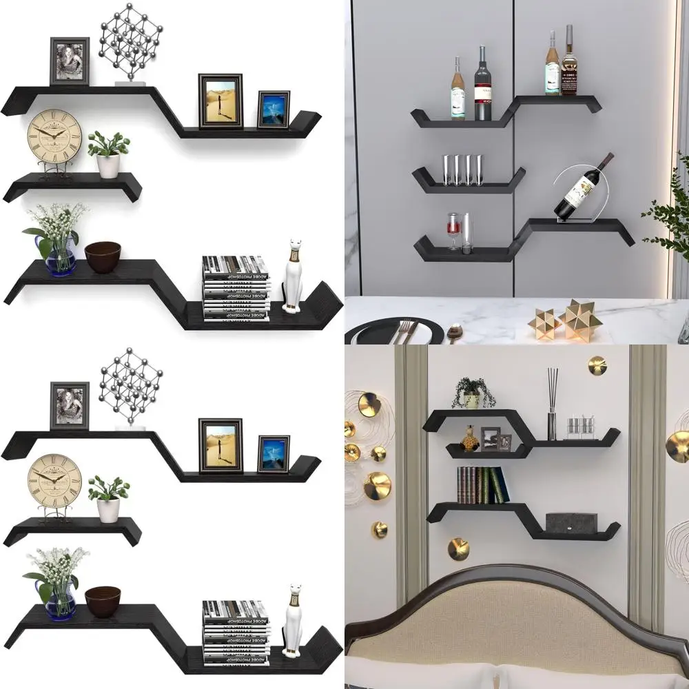 

Wall-Mounted Floating Shelves for Home: Waterproof Wood for Bathroom, Bedroom, Living Room, and Kitchen