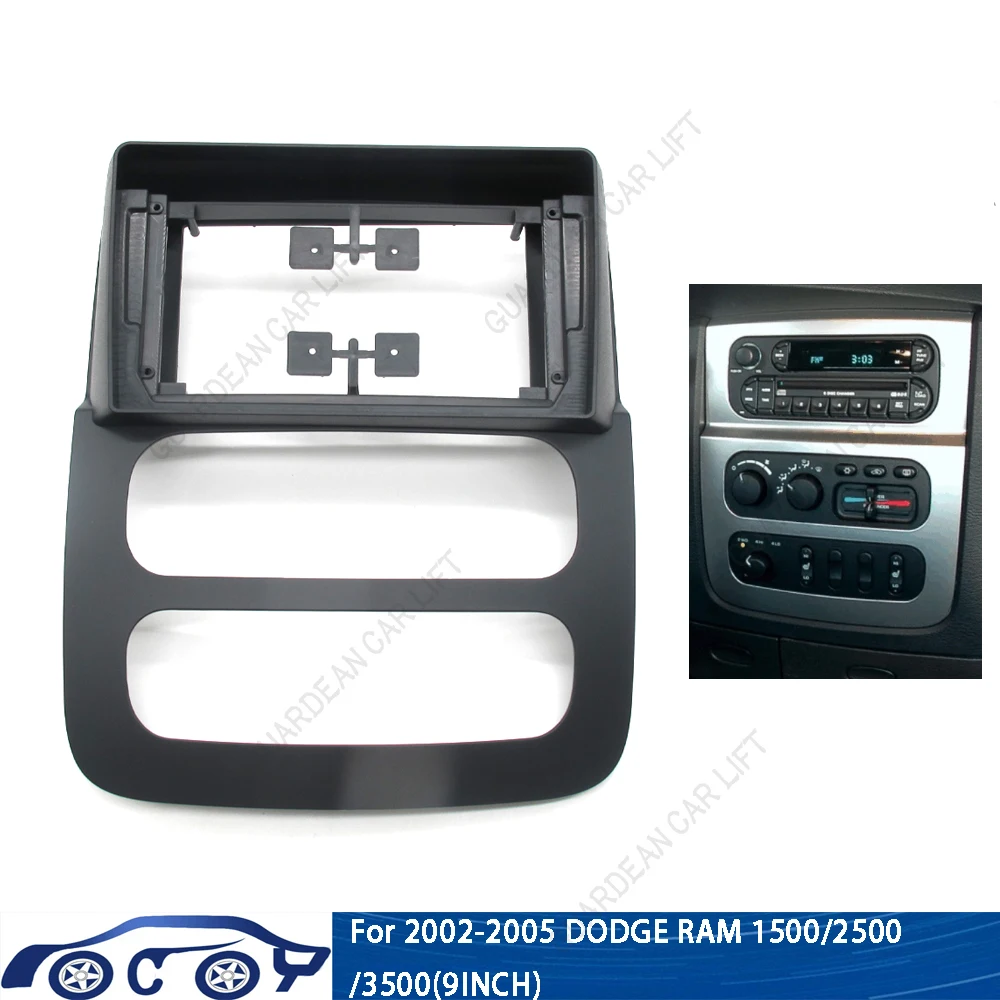9Inch Car Radio Fascias For 2002-2005 DODGE RAM 1500/2500/3500 Android Stereo Frame Player 2 Din Head Unit Panel Dash Trim