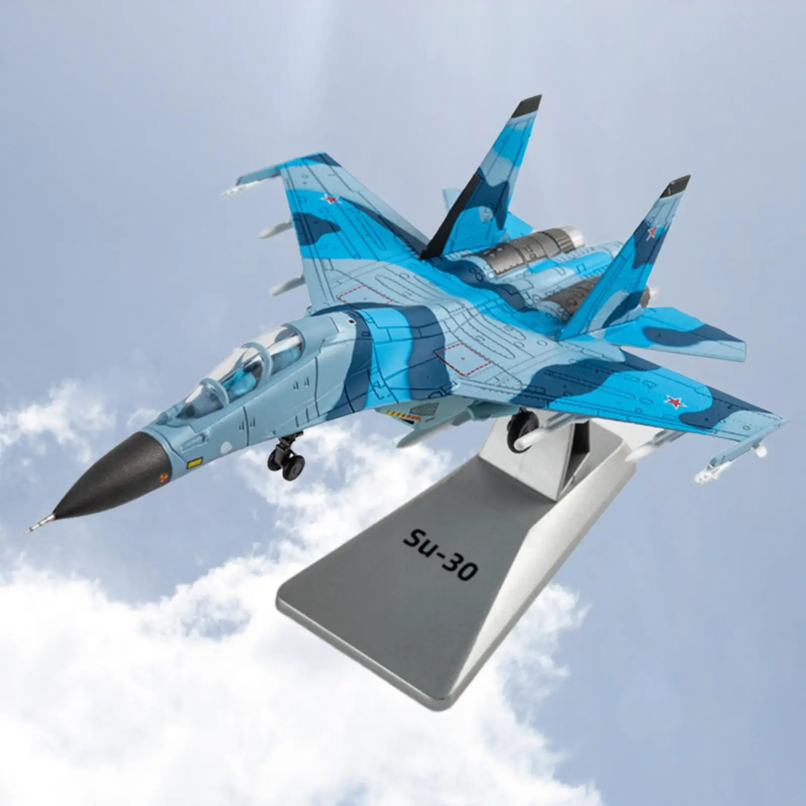 

Metal 1/100 Scale Aircraft SU-30 Fighter with Dispaly Stand Model Plane for Desktop Table Office Decoration Collection