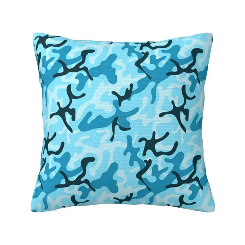 Fashion Camouflage Seamless Pattern Blue Cushion Covers 45x45cm Soft Throw Pillow Case for Sofa Square Pillowcase Home Decor