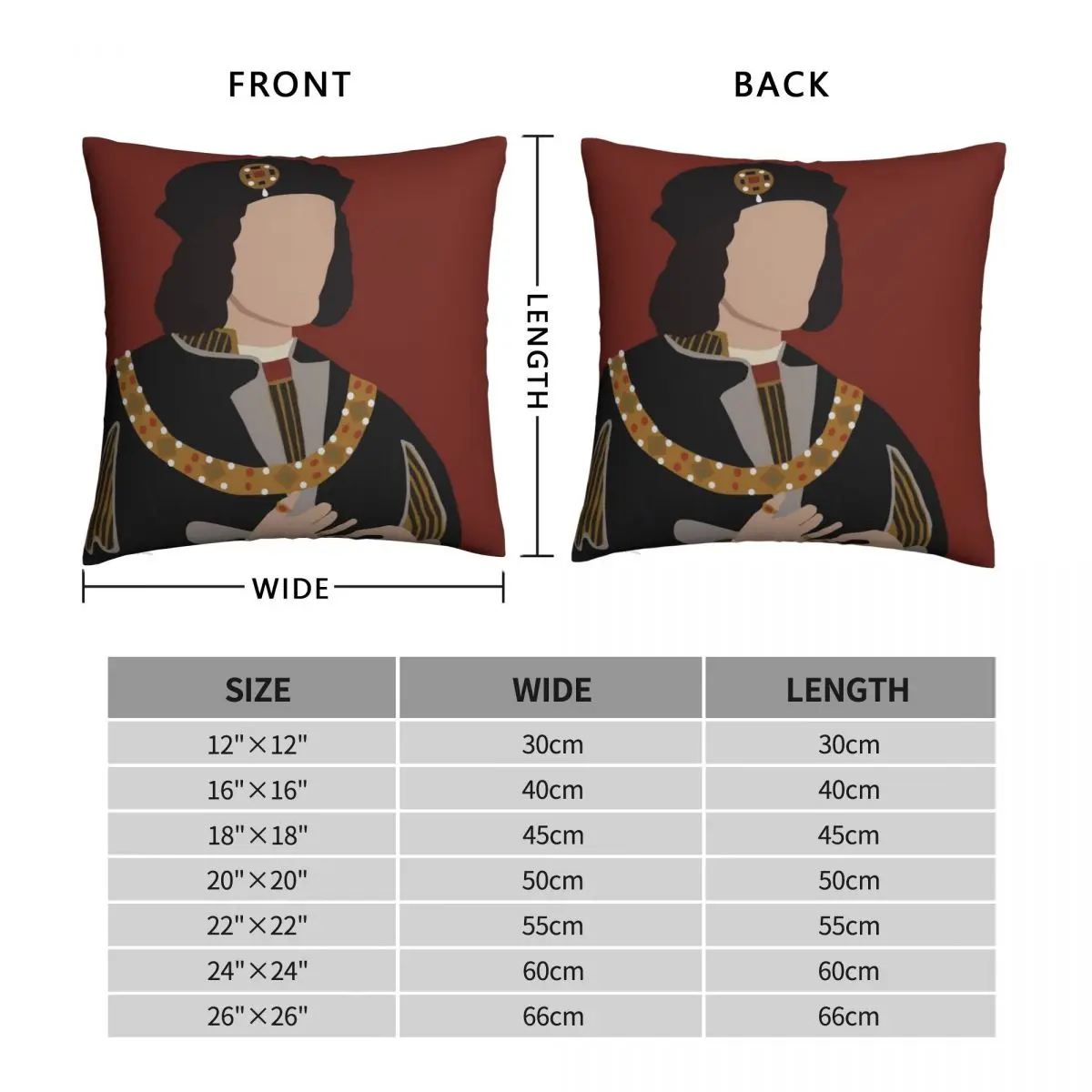 Richard III Pillowcase Polyester Linen Velvet Pattern Zip Decor Car Cushion Cover