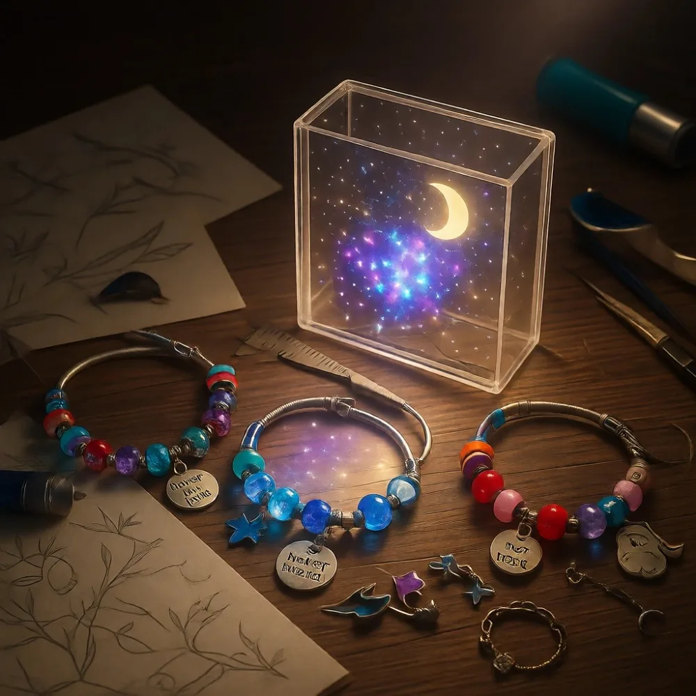 

Набор для изготовления детских украшений, подарок для девочек 5, 6, 7, 8, 9, 12 лет, с изображением единорога