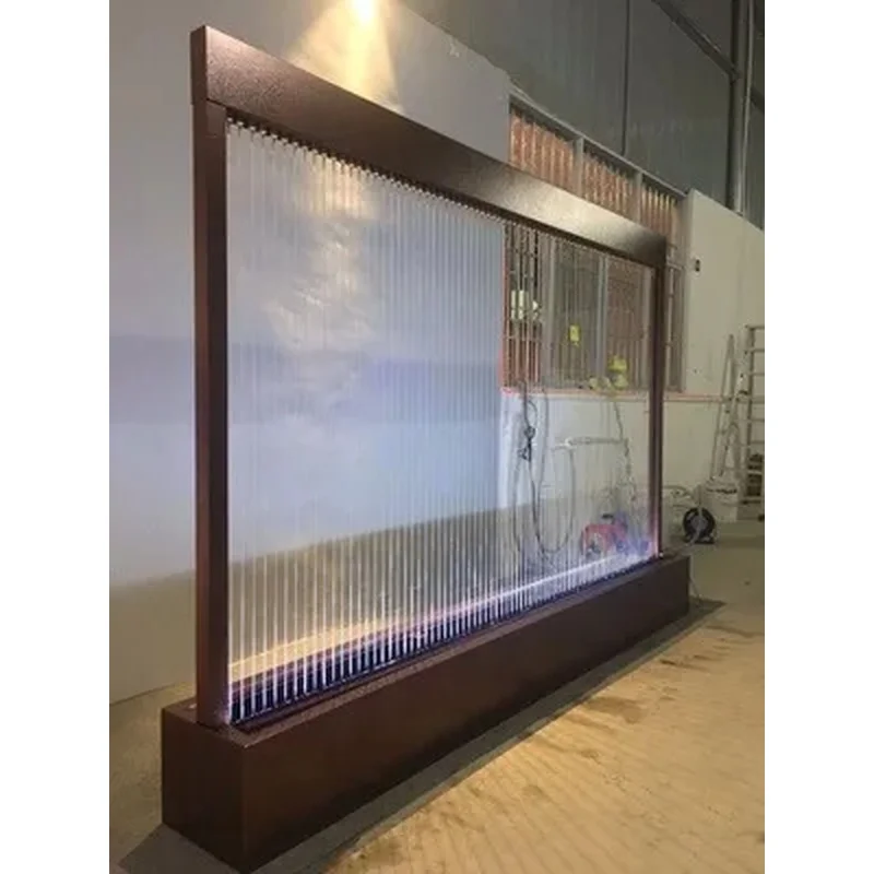custom.Indoor Decorative Frame Waterfall Glass Aquarium Elegant Indoor Waterfall Fountain Screen & Room Divider