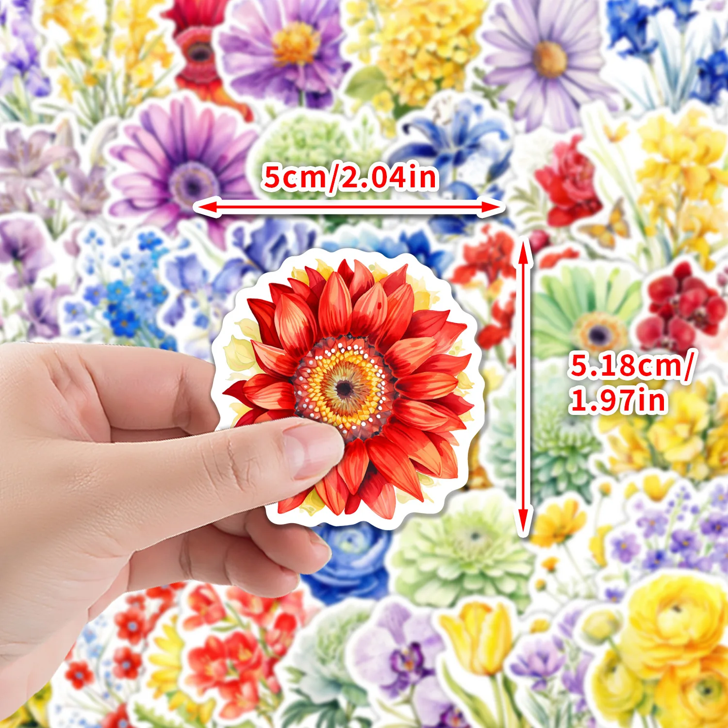 

10/50PCS Bright-Colored Daisy Flowers Graffiti Stickers Cute Flowers Cartoon Decal DIY Water Cup Skateboard Scraphbook Kid Toys