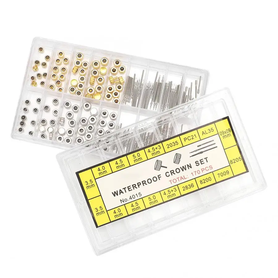 Multisize Watch Winding Stem Extender Extension Bar + Crowns Replacement Part Stainless Steel Watch Repair Accessory Watch maker
