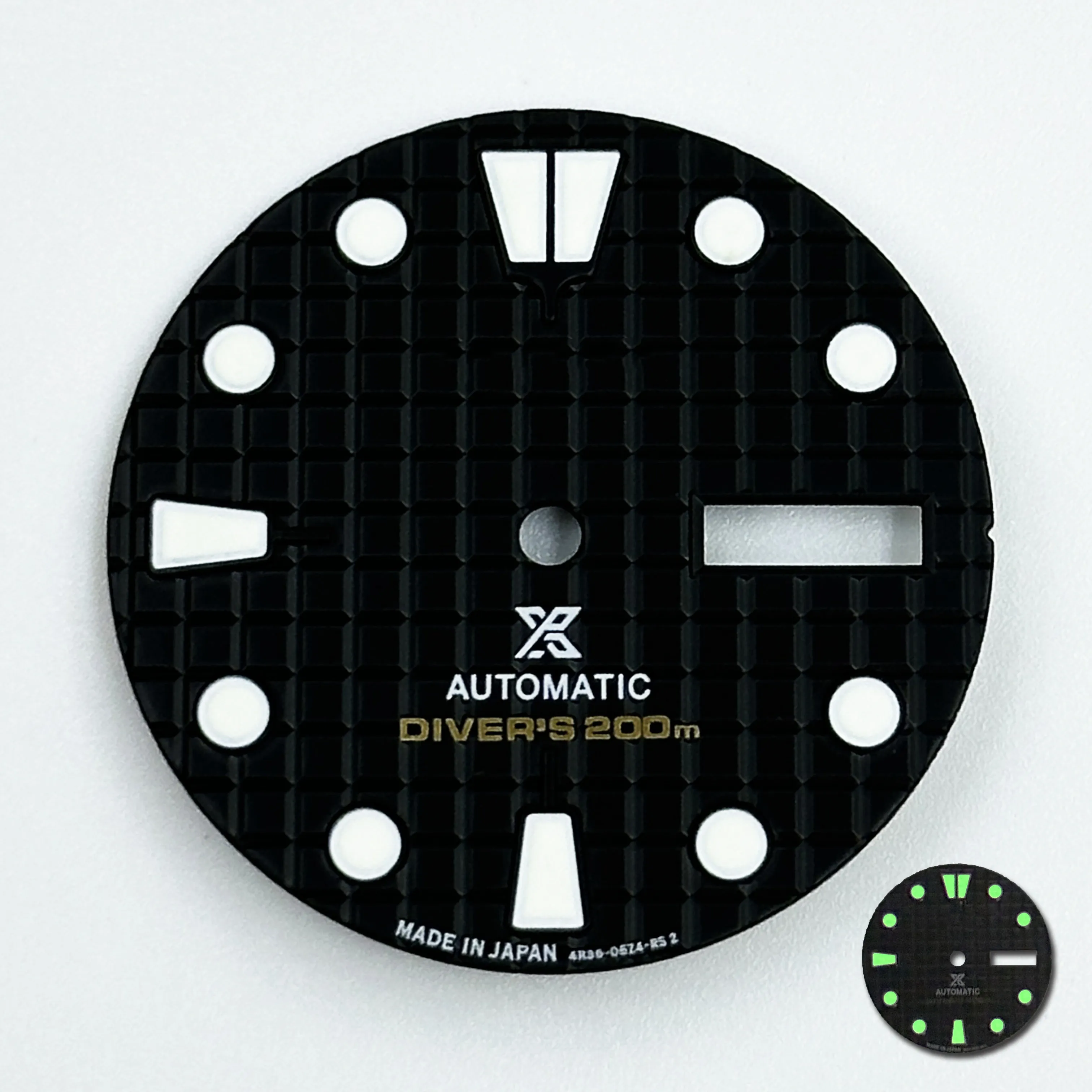 

Customized New NH36 Dial Diameter 28.5mm Waffle Literal Mechanical Watch Modified Diving Watch Literal Watch Accessories