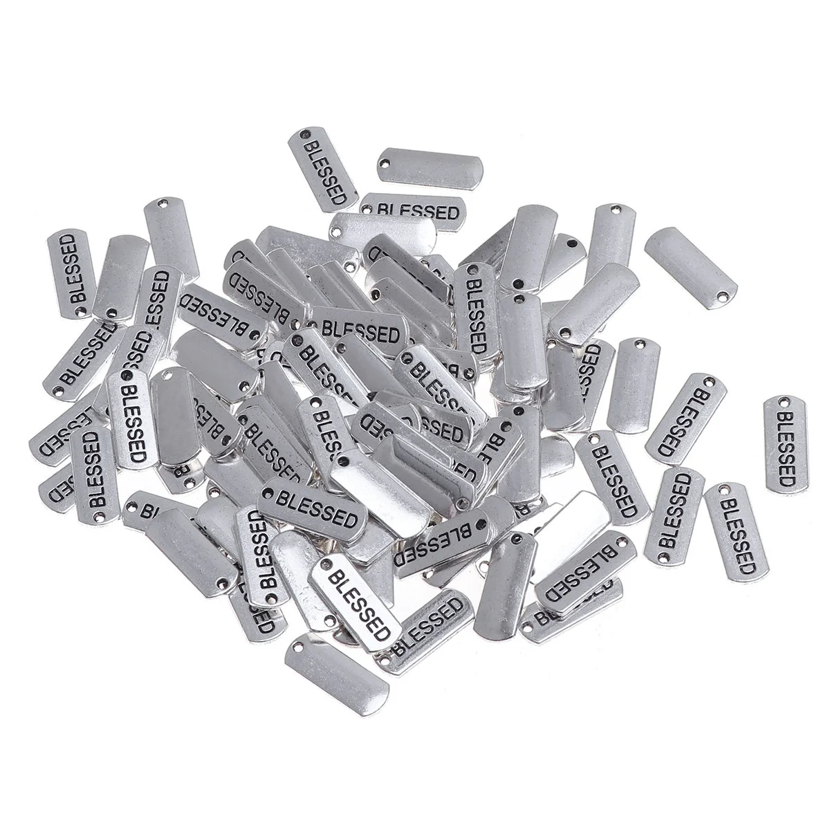 

100Pcs Alphabet Pendant Charms Alloy Silver Tone DIY Jewelry Making Accessories Necklace Bracelet Keychain Craft Supplies