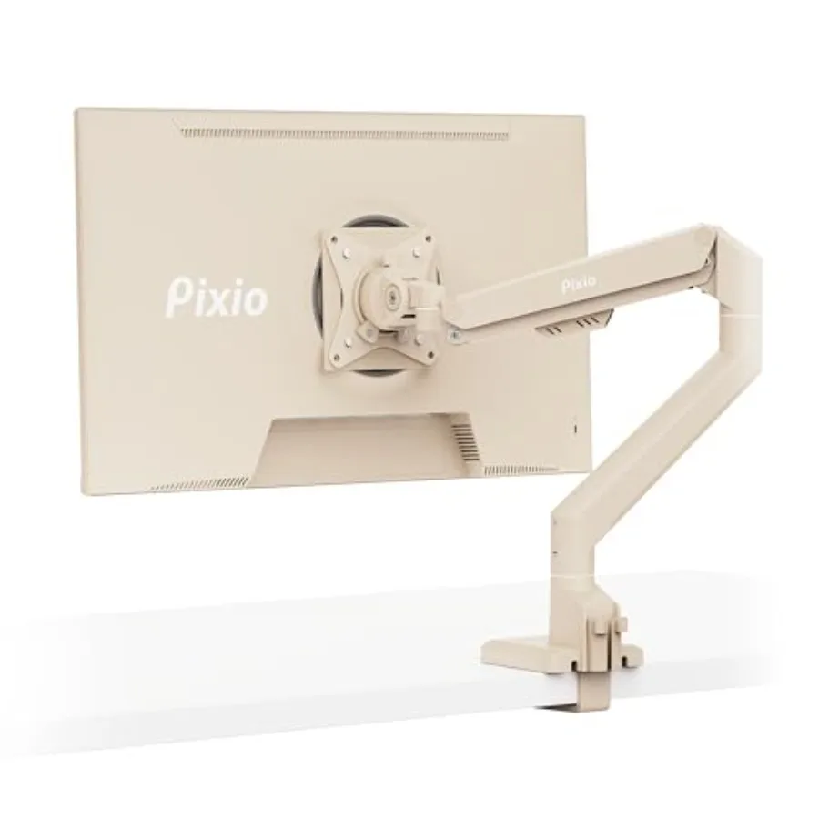 Office desk mount for 32-inch monitors, aluminum alloy, black, supports up to 19.8lbs with VESA compatibility and integrated ca