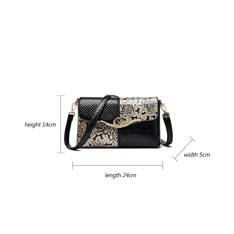 Pu Leather Leopard Print Crossbody Bags for Women Trend 2024 Bright Surface Business Shoulder Purse Female Underarm Handbag