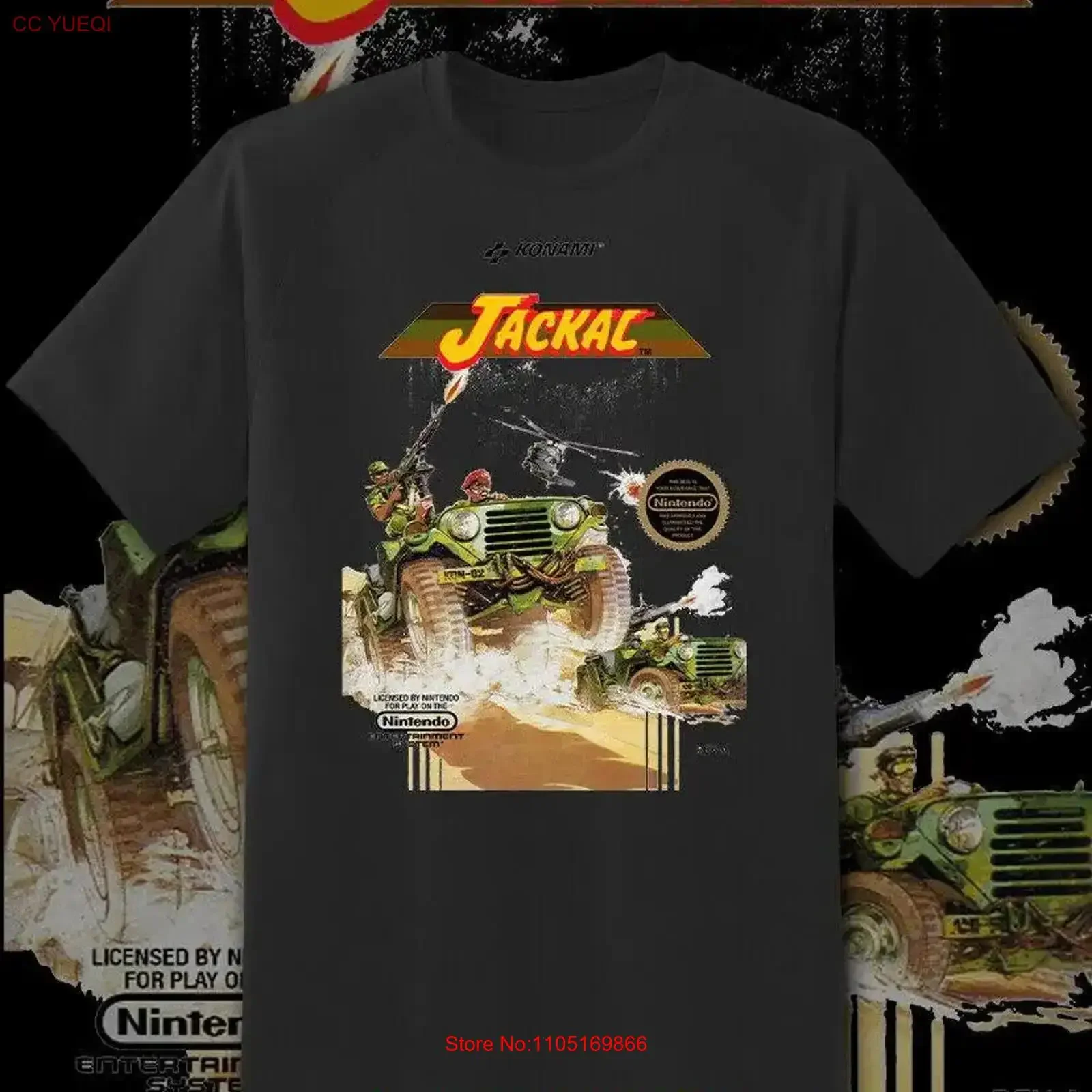 Jackal nes caixa arte retro jogo camisa s 6xl navio rápido vintage lavado moda confortável casual topo para uso diário macio