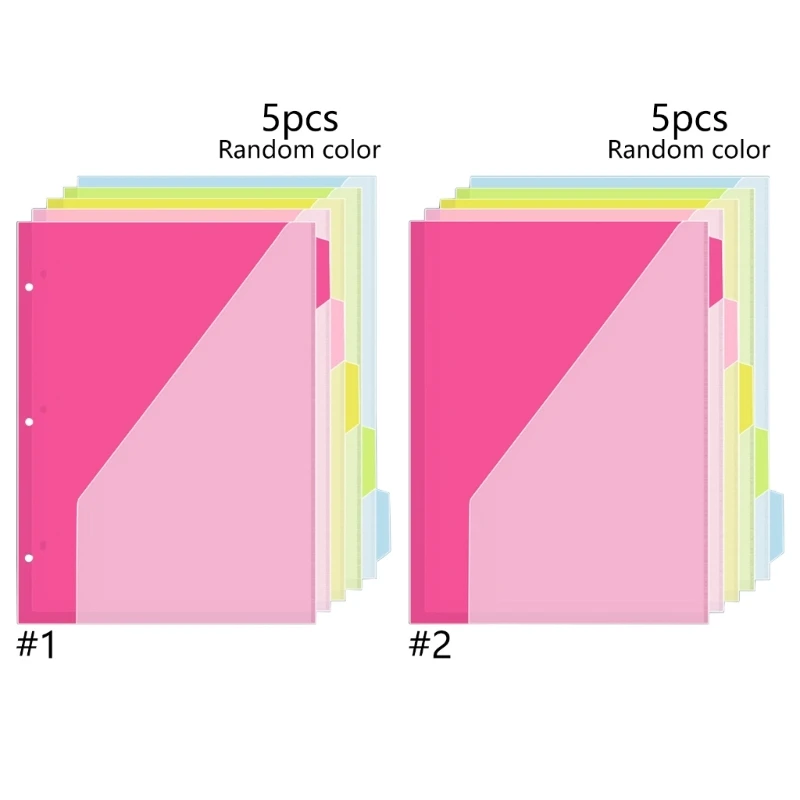 5 PCS 3 Lubang File Folder Dokumen Dokumen Penyelenggara Dokumen Plastik Pembagi Indeks Halaman Folder Perlengkapan Kantor D2RC