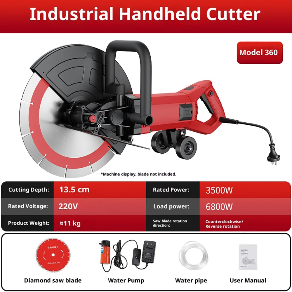 3500W 3800W Automatic 220V Dust-Free Wall Slotting Machine - Multifunctional for Concrete Cutting 6