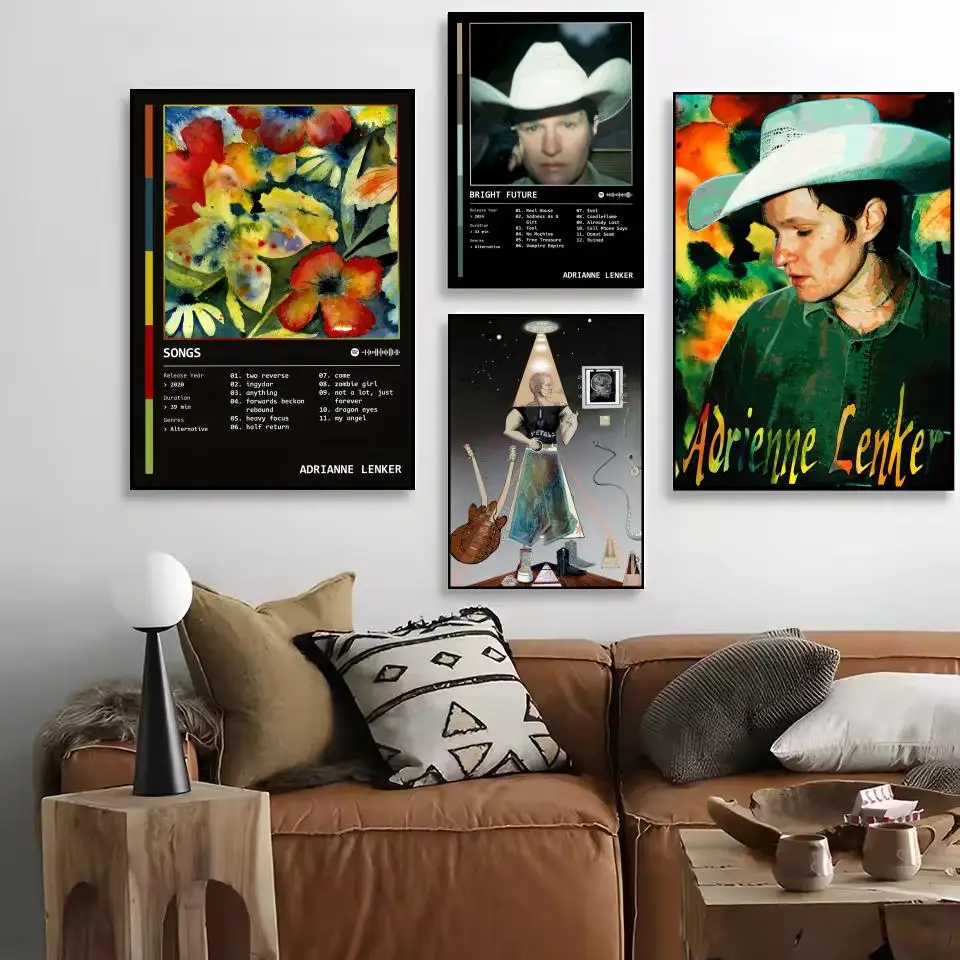 ألبوم مغني البوب A_Adrianne L_Lenker HD قماش الكتان ملصق جدار الفن يطبع لغرفة المعيشة غرفة نوم مكتب هدية تزيين المنزل #2
