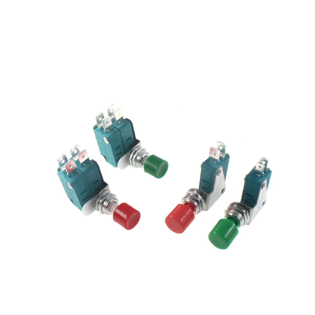 5pcs AC125V/250V 16A SPDT NO NC Momentary Red/Green Cap Push Button Micro Switch DS438 DS448