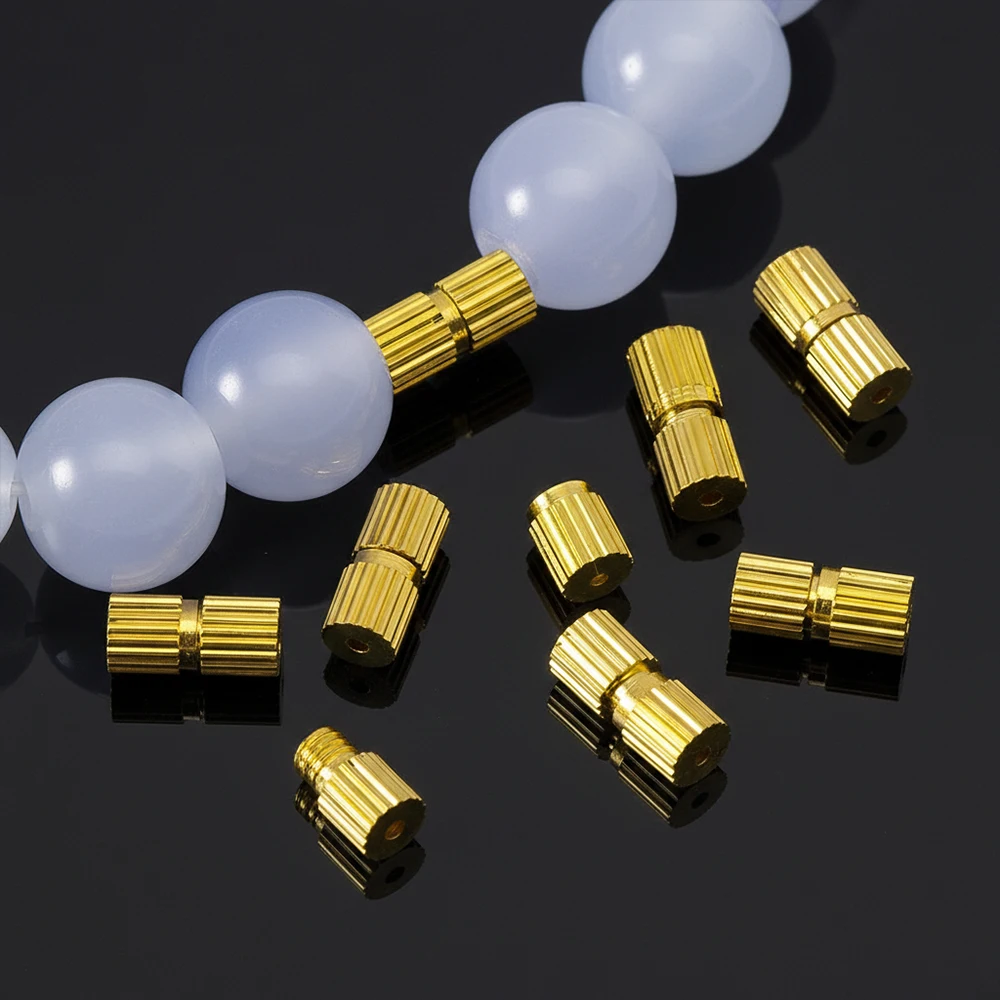 

50pcs/lot Jewelry Buckle Cord Wire String Necklace Bracelet Screw Connectors Closure Findings for Diy Jewelry Making Accessories