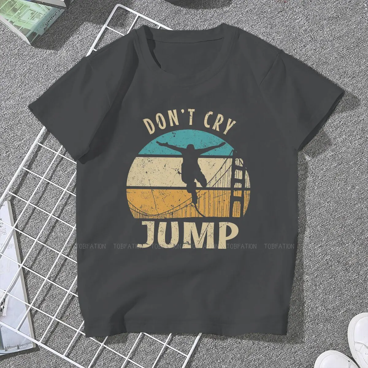 T-shirt à col ras du cou pour femme, vêtement Hipster, personnalisé, saut de saut, de Sport extrême, sans pleurs, tailles 4XL et 5XL