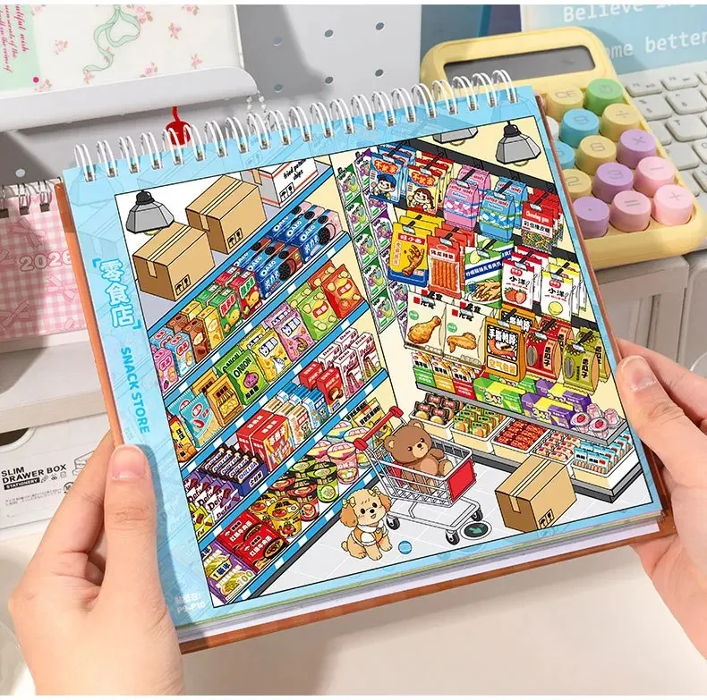 Kawaii Store Code Goods Series Sticker Scene Collection 3D Scene Book DIY Handmade Sticker Home Decoration Party Sticker Gifts – Detail 11