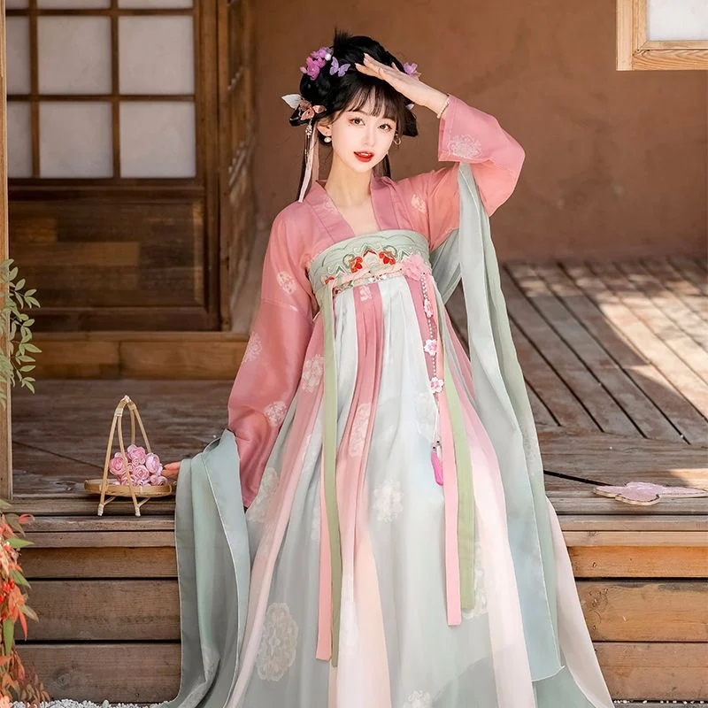 

Hanfu China traditional chest-high skirt national wind spring and summer full set of super fairy improved Hanfu women's dress