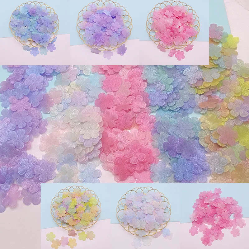 

50PCS Colourful mint coloured flower ancient style material mobile phone DIY small flower jewellery hairpin hair accessories