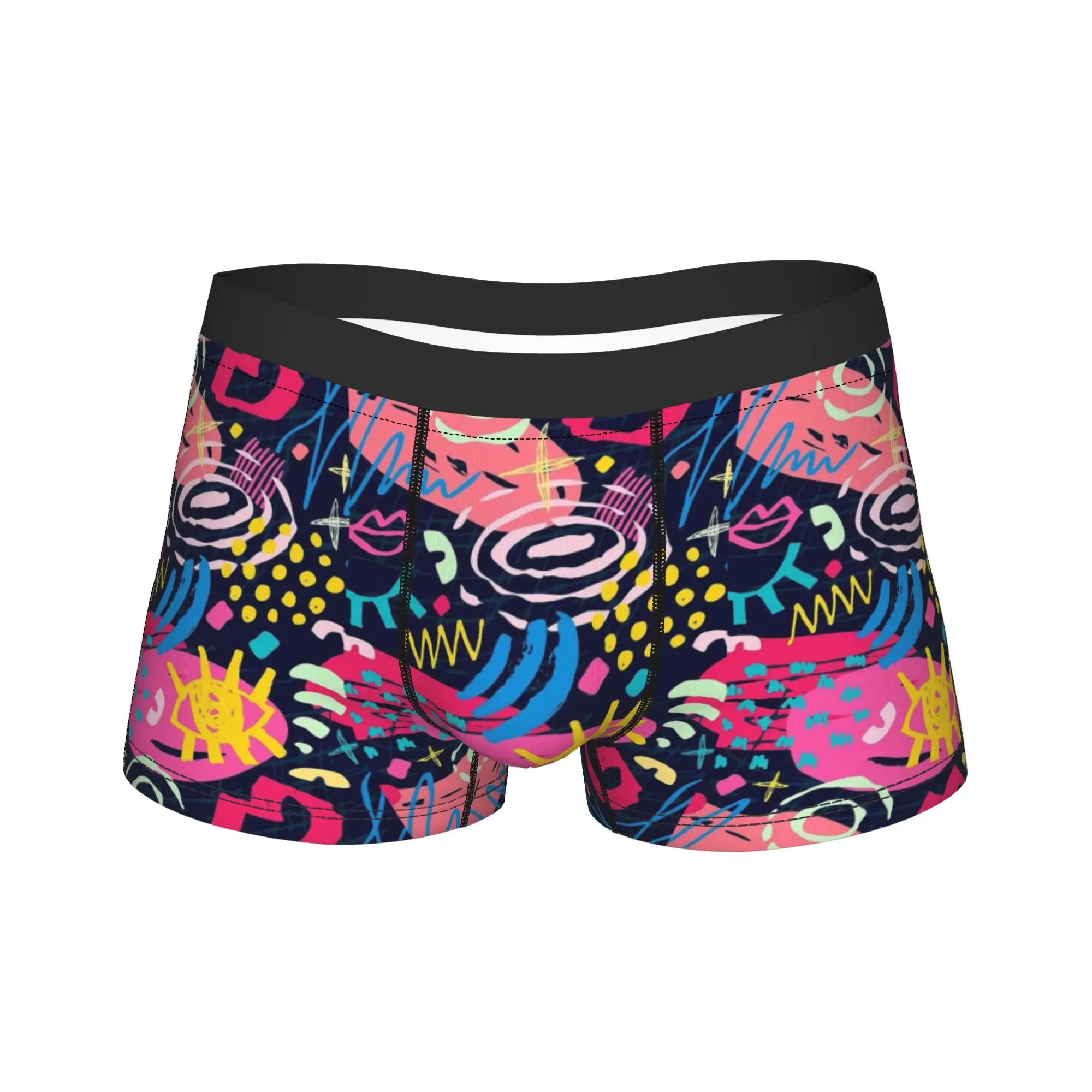 Psychedelic Heart Art Boxer Shorts  Pouch Underwear Trenky Print Shorts Briefs Soft Trend Man Underpants Big Size