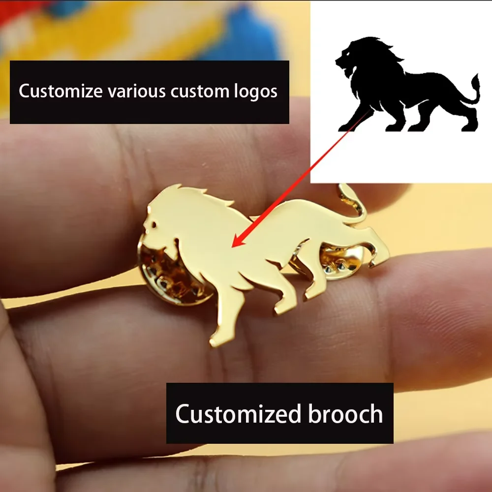 Custom Elke Logo Afbeelding Broche Roestvrij Stalen Pinnen Voor Mannen Heren Kleding Accessoires Bruiloft Verjaardag Broches Sieraden Gift