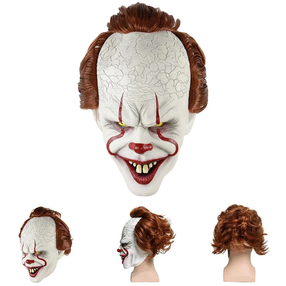 2024 Halloween Mask Luminescent Stephen King's It Mask Masquerade Clown Pennywise Cosplay Joker Mask Clown Mask Costume Props