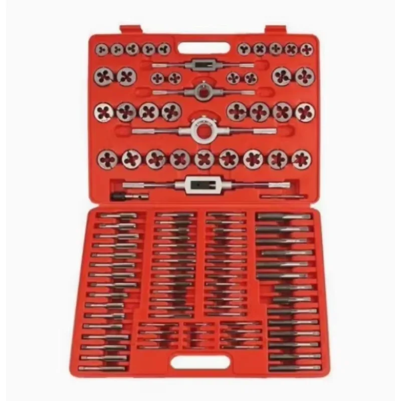 Professional 110PCS Metric Thread Tap and Die Set in Sturdy Case for Metal and Wood Working
