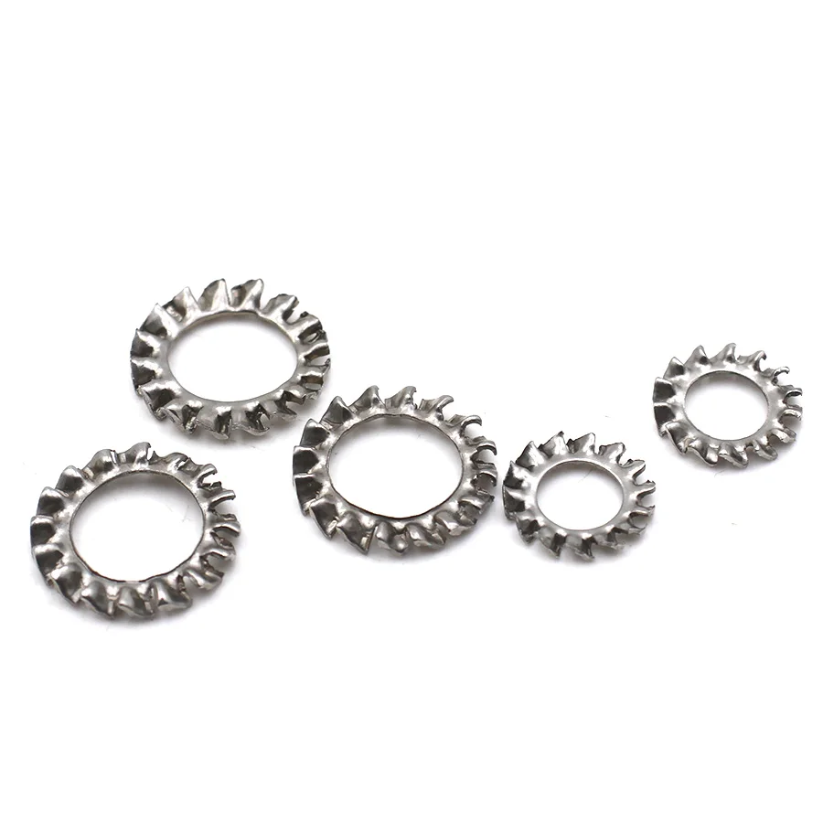 304 Stainless Steel External Multi-Tooth Lock Washers Anti-Slip Anti-Loosening Serrated Washer Fasteners M2 M2.5 M3 M4 M5-M30