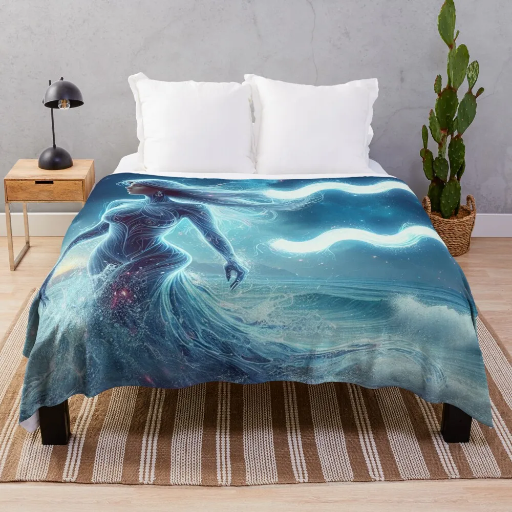 Aquarius Throw Blanket manga Softest Winter beds Thermals For Travel Blankets