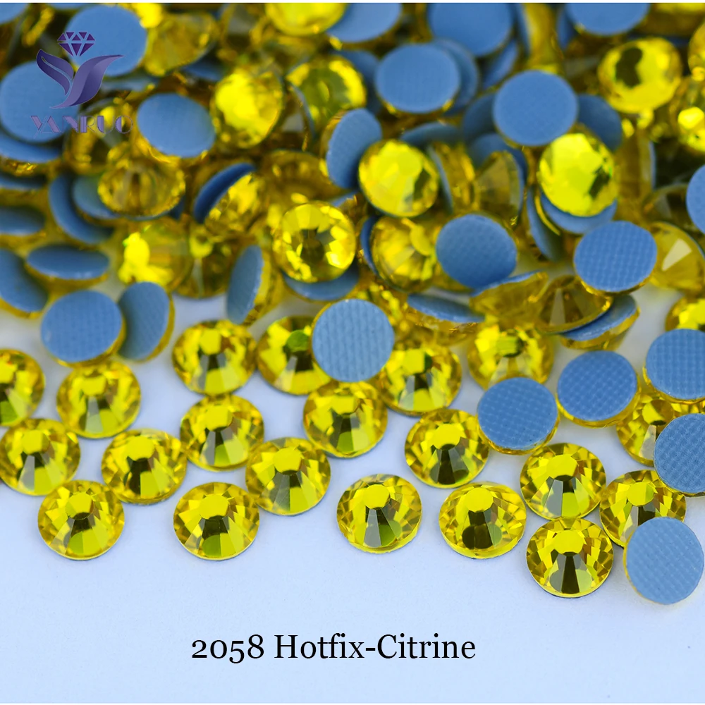 

YANRUO 2058HF SS4-SS30 Цитриновые термоклеевые кристаллы, натуральные стразы горячей фиксации, аксессуары для свадебных платьев и алмазной вышивки