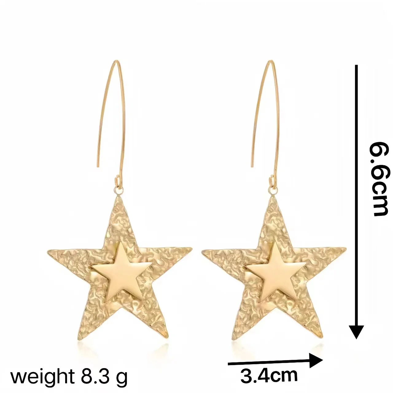 Jindian European and American style stainless steel pentagram women\'s elegant and fashionable trend versatile earrings