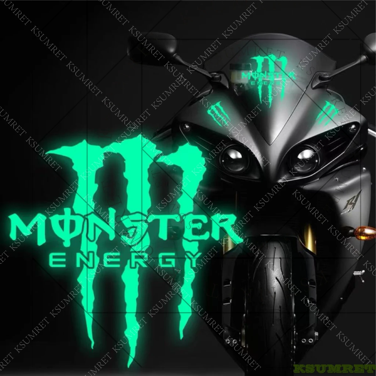 Para Monster Energy pegatinas de motocicleta vinilo emblema tanque impermeable
