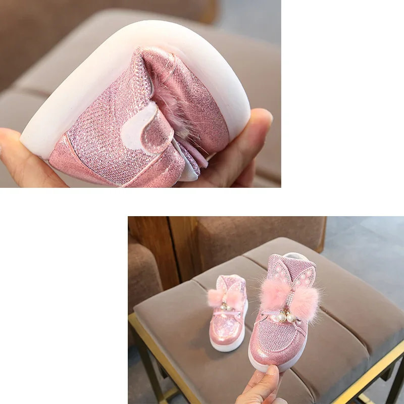 Little Kids Shining Light Shoes Girls Glowing Light Sneakers Kids Cartoon LED Shoes Children Luminous Shoes Girls Casual Shoes