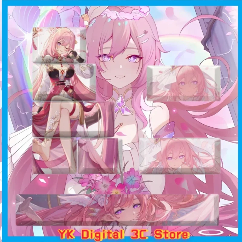 Elysia Theme Anime Keycaps Mechanical Keyboard Original PBT Customized Cute Keycaps PC Game Keyboard Accessories Gift Collection