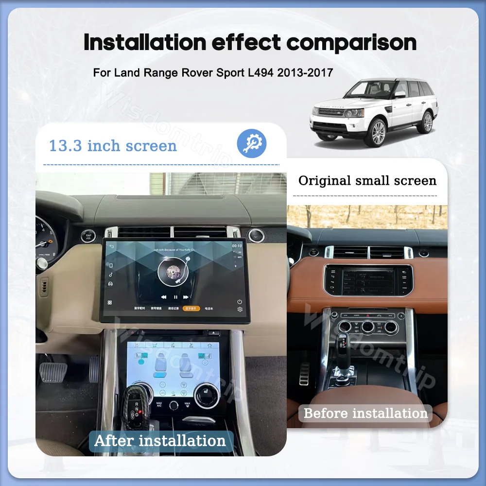 For Land Range Rover Sport L494 2013-2017 Smart Multimedia Video Player GPS Radio 4G Car Navigation Android13 AC Screen