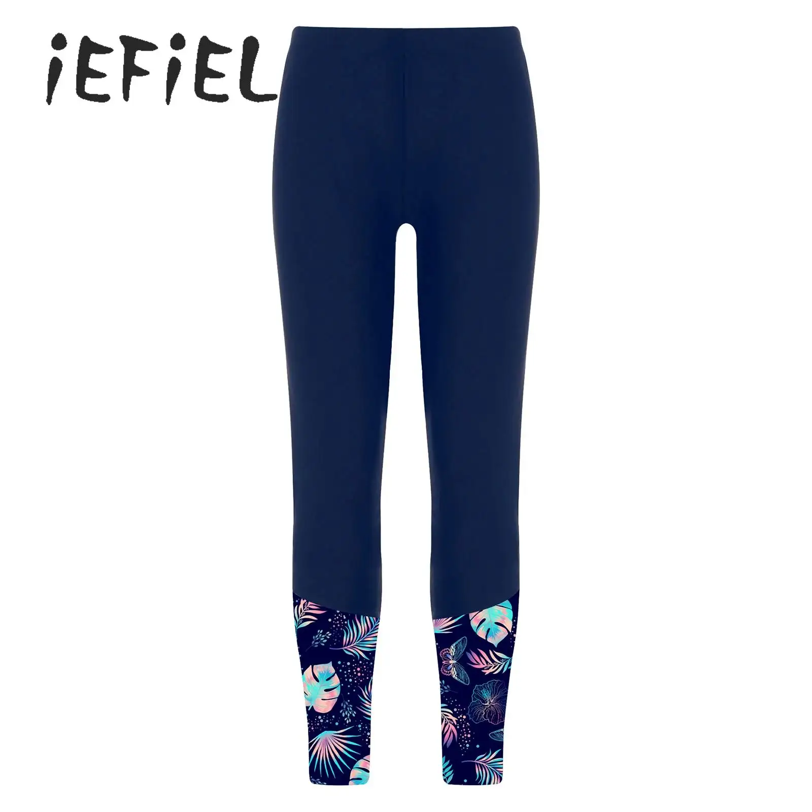 

Swimming Leggings for Children Girls Stretch Long Swimming Trunks Quick-dry Printed Swimming Tight Pants UV Protection Trousers