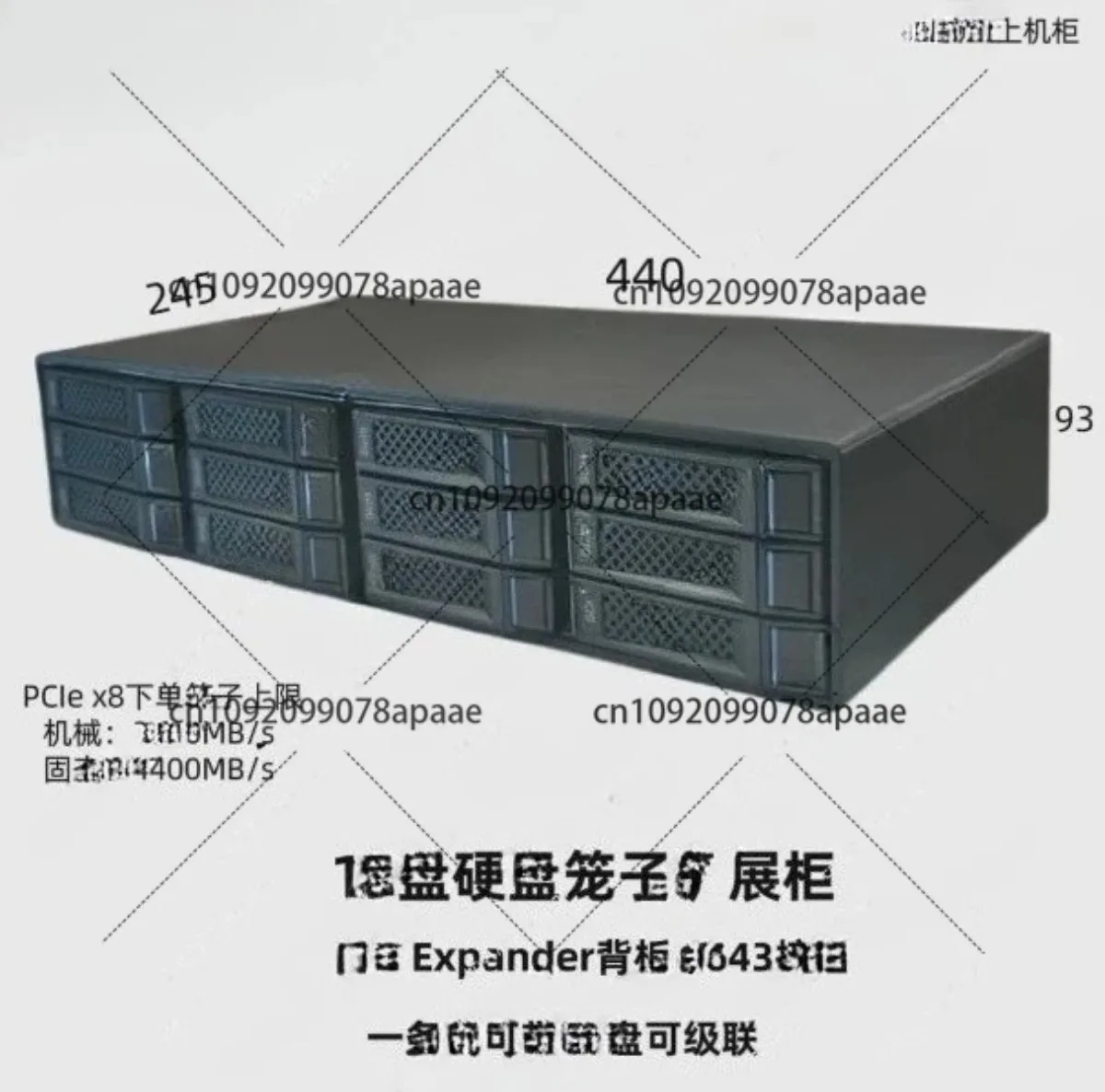 حاوية توسيع القرص الصلب ذات 12 فتحة، لوحة الكترونية معززة SAS 12 جيجا، تخزين JBOD خارجي، نقل بيانات عالي السرعة