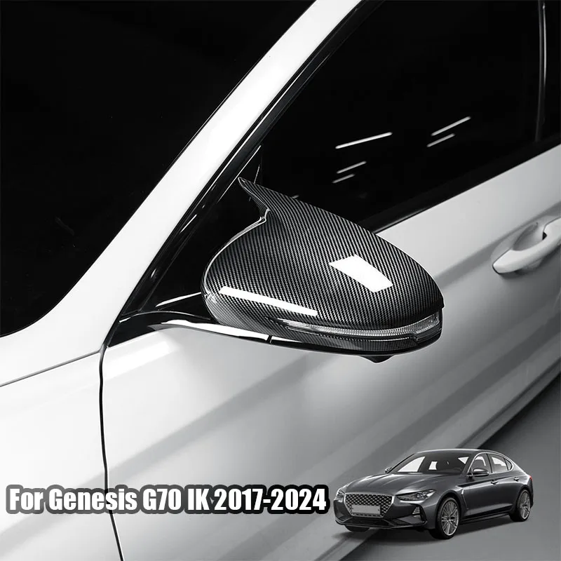 Reverse mirror anti scratch shell ABS material devil angle for Genesis G70 IK 2017 2018 2019 2020 2021 2022 2023 2024