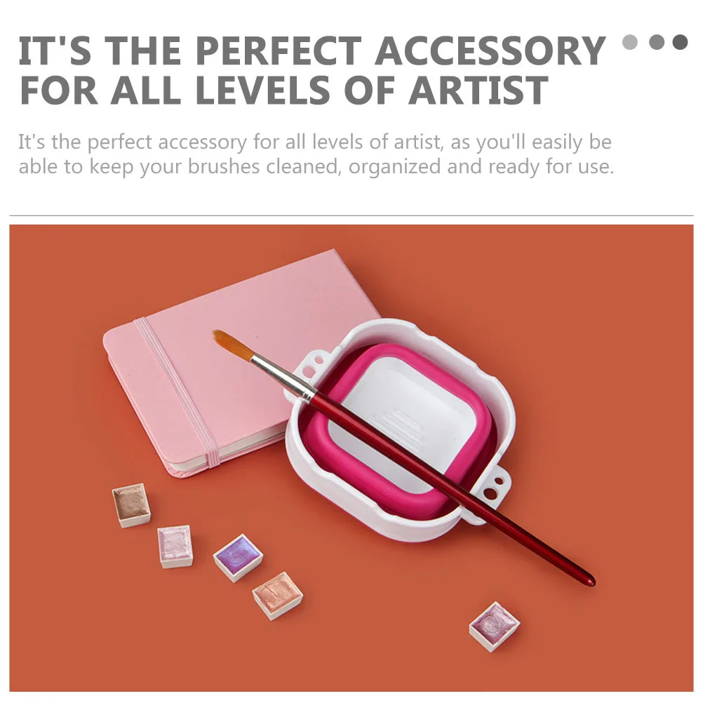 

Folding Brush Washer Portable Silicone Paint Tray For Artists Beginners Oil Painting Pencil Washer Tool Art Supply