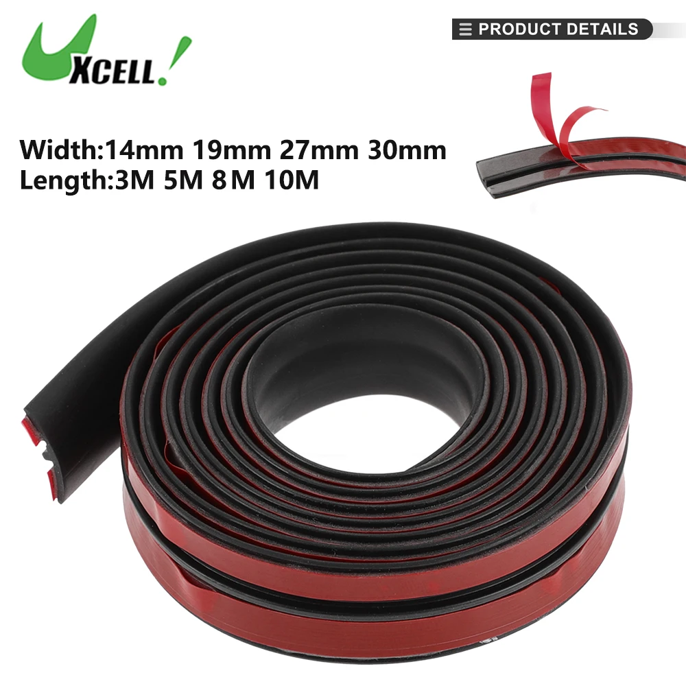 

UXCELL 3M-10M T-Shape Car Weatherstrip Door Weather Stripping Edge Trim Self Adhesive Window Seal Strip for Car 14mm 19mm 27mm