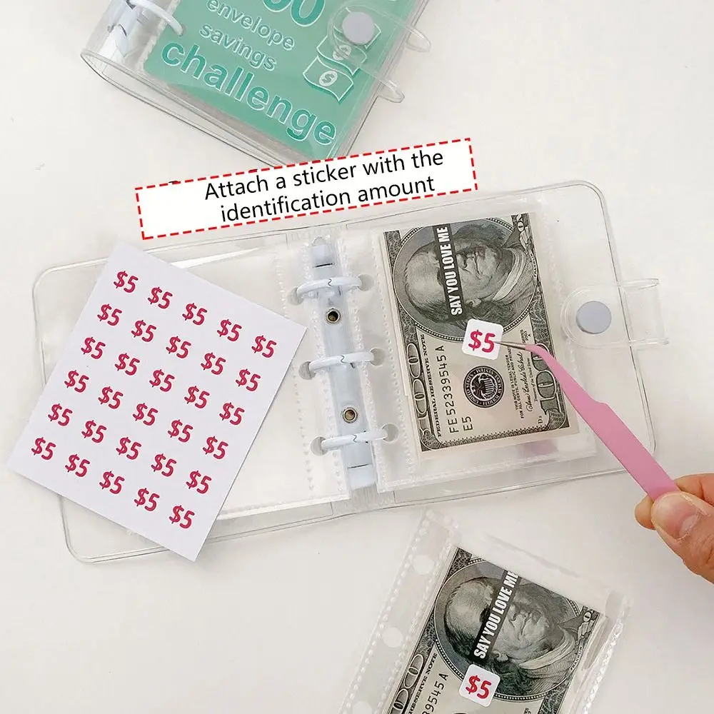 Reusable Mini Envelope Challenge Binder with Cash Envelopes Save Money Money Saving Notebook Budget Binder Couples