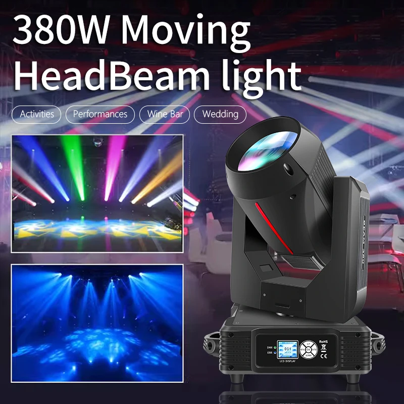 

380W Moving Head Beam Lights Spot Lighting Stage Effect Light Bulb Professional Equipment Wedding For DJ DISCO Theater Bar