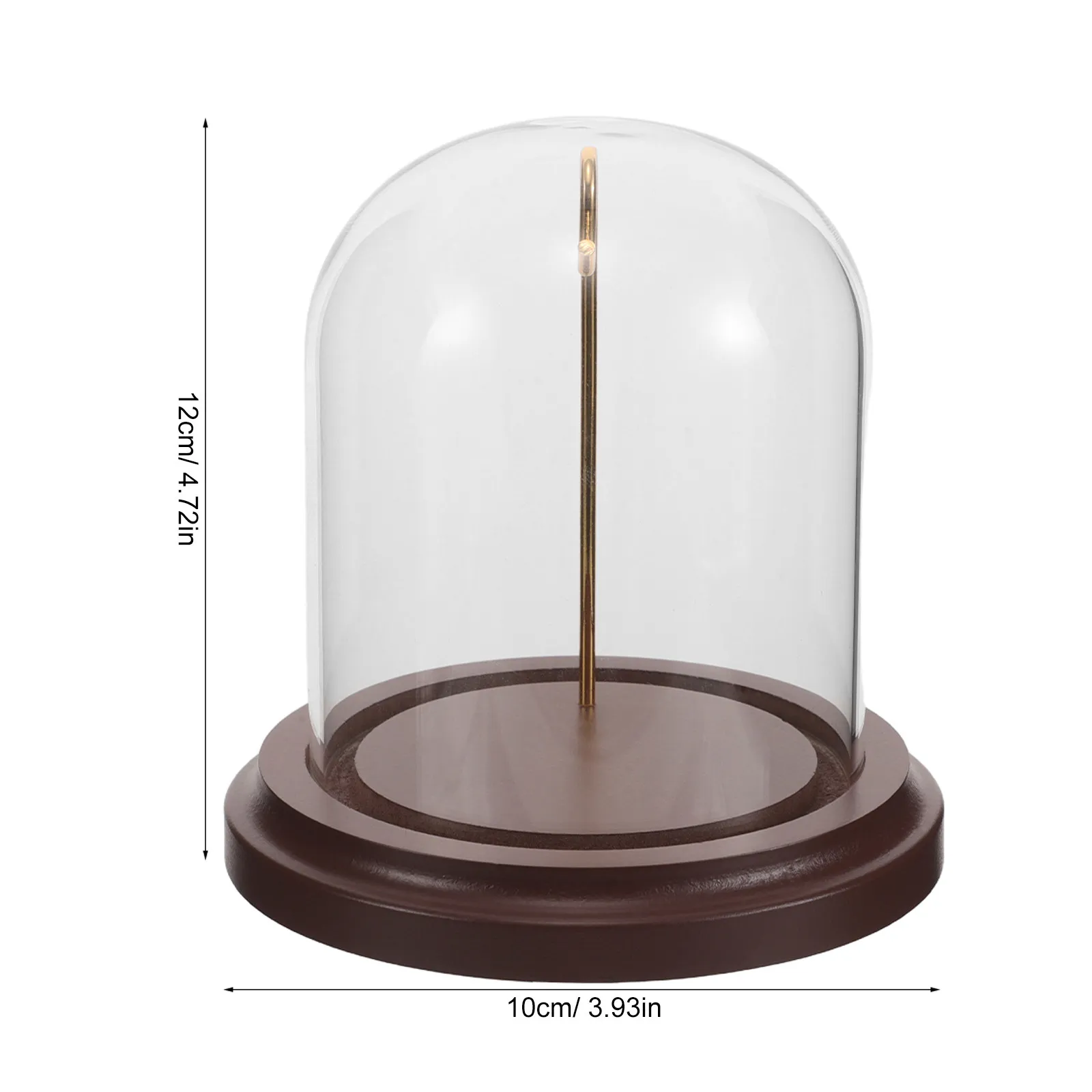 Pocket Watch Glass Display Dome Cloche with Hook Wood Base 3.1 X 4 Transparent Ornament Showcase Dust Proof Display Case - view 5