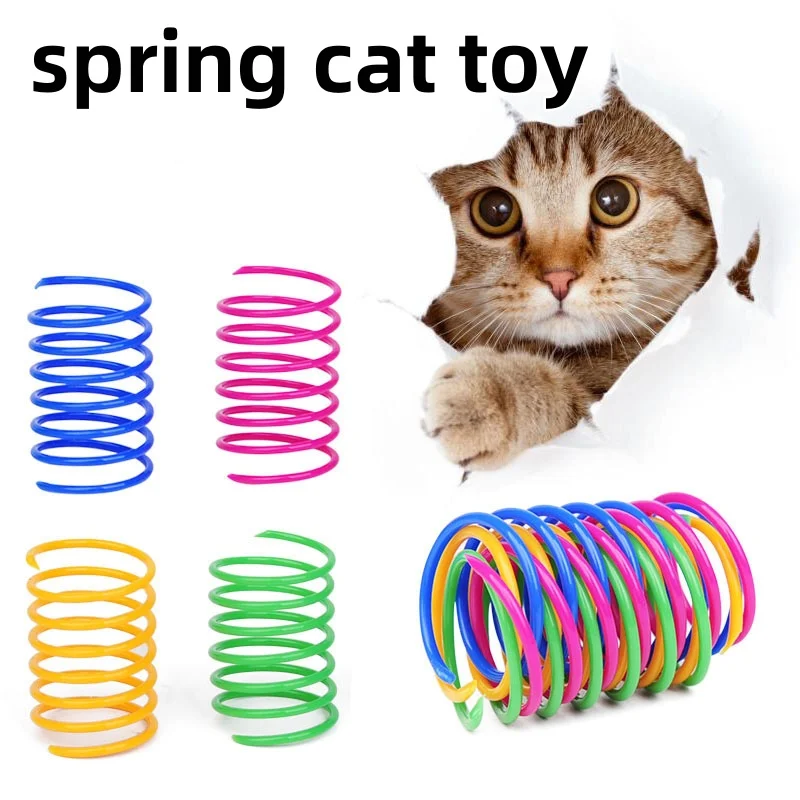 Juguete para Gatos con Resorte en Espiral, Colorido, Elástico, Interactivo, Anti-desgarro, para Combatir el Aburrimiento, Suministros para Gatos de Interior